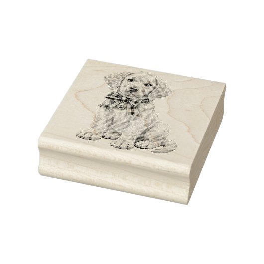 Schattige gele labrador met lint stempel (Stempel)