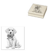 Schattige gele labrador met lint stempel (Gestempeld)