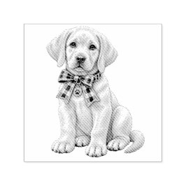 Schattige gele labrador met lint stempel