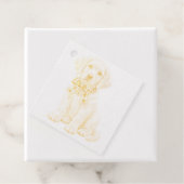 Schattige gele labrador met lint stempel bedankjes labels (Met doos)