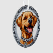 Schattige gele labrador ornament (voorkant)