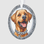 Schattige gele labrador ornament (voorkant)