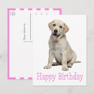 Schattige Gele Labrador Retriever Puppy Hond Verja Briefkaart