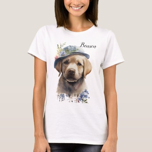 SCHATTIGE GELE LABRADOR RETRIEVER PUPPY T-SHIRT (Voorkant)