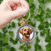 Schattige gele labrador sleutelhanger (Hand)