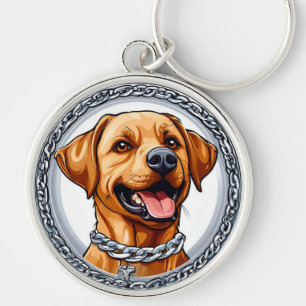 Schattige gele labrador sleutelhanger