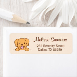Schattige gele labradorhond Beige retouradres Etiket