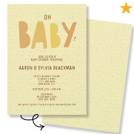 Schattige Gele Minimale Geslacht Neutrale Oh Baby Kaart