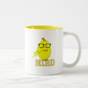 Schattige Gele Nerd Vogel Tweekleurige Koffiemok