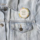 Schattige Gele Pastel Abstracte Douane Bruidsdouch Ronde Button 5,7 Cm (In situ)