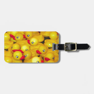 Schattige gele rubber eendjes bagagelabel