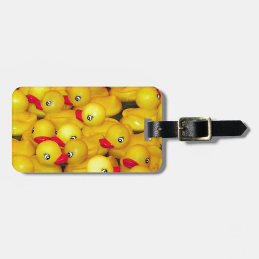 Schattige gele rubber eendjes bagagelabel (Voorkant horizontaal)