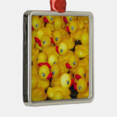 Schattige gele rubber eendjes metalen ornament (Rechts)