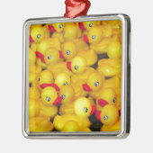 Schattige gele rubber eendjes metalen ornament (Links)