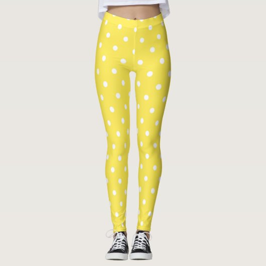 Schattige Gele Stippen Leggings (Voorkant)