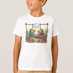 Schattige Gele Vis Die Bubbel Sport Oceaan Kids Sp T-shirt
