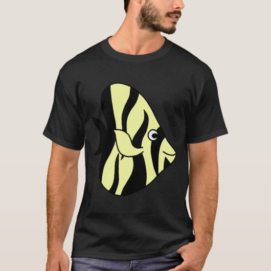 Schattige Gele Vlinder Vis T-shirt (Voorkant)