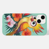 Schattige gele vogeltjes met bloemen Case-Mate iPhone case (Achterkant (horizontaal))