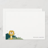 Schattige Gele Wilde Jungle Dier Leeuw Kinderen Ve Notitiekaartje (Voorkant / Achterkant)