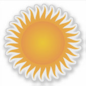 Schattige Gele Zonneschijn Sticker (Voorkant)
