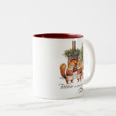 Schattige geloof in de magie van Kerstmis Tweekleurige Koffiemok (Voorkant rechts)