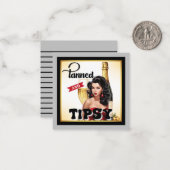 Schattige gelooid en Tipsy Pinup Notitiekaartje (Voorkant / Achterkant in situ)