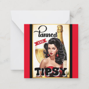 Schattige gelooid en Tipsy Pinup Notitiekaartje