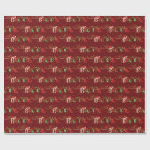 Schattige GELOVEN Kerst Geest Typografie Rood Cadeaupapier (Vlak)