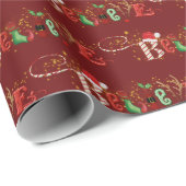Schattige GELOVEN Kerst Geest Typografie Rood Cadeaupapier (Rol Hoek)