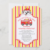 Schattige Geluid De Alarm Firetruck Baby shower No Kaart (Voorkant)