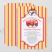 Schattige Geluid De Alarm Firetruck Baby shower No Kaart (Voorkant / Achterkant)