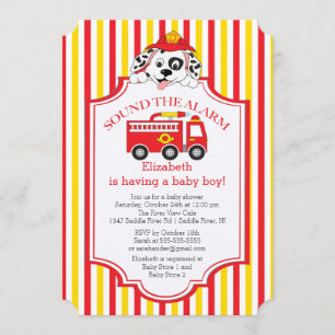Schattige Geluid De Alarm Firetruck Baby shower No Kaart