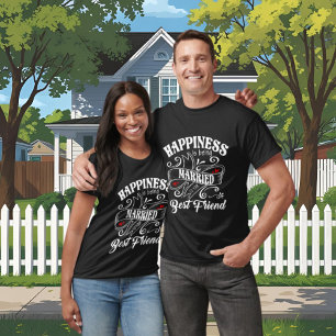 Schattige geluk Man Vrouw woord kunst Jubileum T-shirt