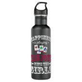 Schattige Geluk speelt mahjong met de meisjes m Waterfles (Voorkant)