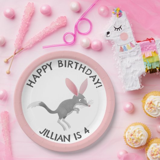 Schattige gelukkig Australisch bilby birthday gepe Papieren Bordje (Feest)