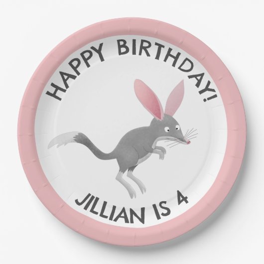 Schattige gelukkig Australisch bilby birthday gepe Papieren Bordje (Voorkant)