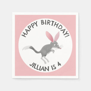Schattige gelukkig Australisch bilby birthday gepe Servet