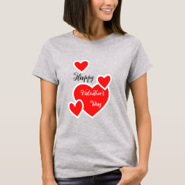 Schattige Gelukkig Valentijnsdag Hart van Vrouwen T-shirt