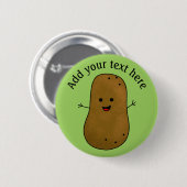 Schattige Gelukkige Aardappel, Gepersonaliseerde G Ronde Button 5,7 Cm (Voorkant /achterkant)