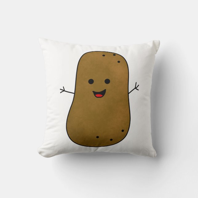 Schattige Gelukkige Aardappel Kussen (Voorkant)