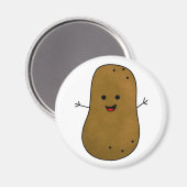 Schattige Gelukkige Aardappel Magneet (Voorkant / Achterkant)