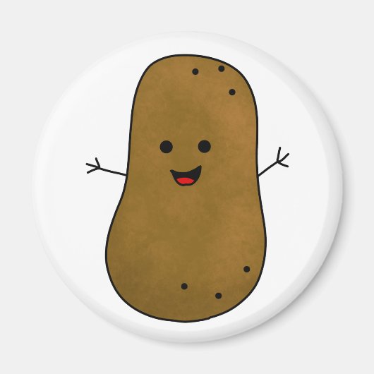 Schattige Gelukkige Aardappel Magneet (Voorkant)