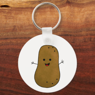 Schattige Gelukkige Aardappel Sleutelhanger