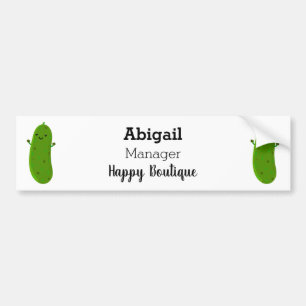 Schattige gelukkige augurk cartoon illustratie bumpersticker