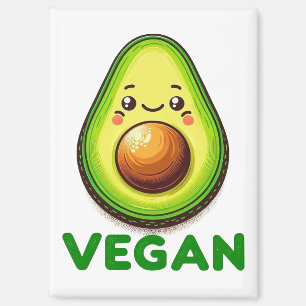 Schattige Gelukkige Avocado Veganistische Levensst Magneet