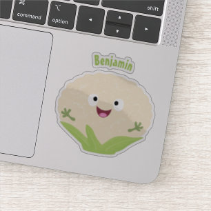 Schattige gelukkige bloemkool groente cartoon sticker