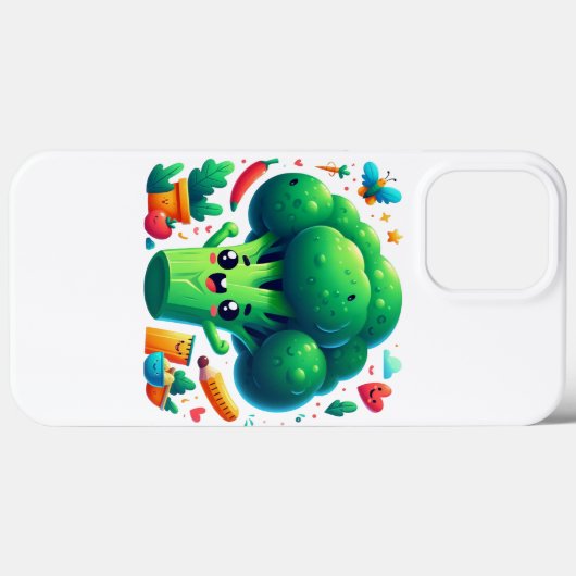 Schattige gelukkige broccoli Case-Mate iPhone case (Achterkant (horizontaal))