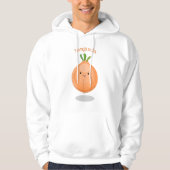 Schattige gelukkige bruine ui groene cartoonillust hoodie (Voorkant)