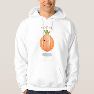 Schattige gelukkige bruine ui groene cartoonillust hoodie