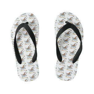 Schattige gelukkige Californische kwartel cartoon Kinder Teenslippers